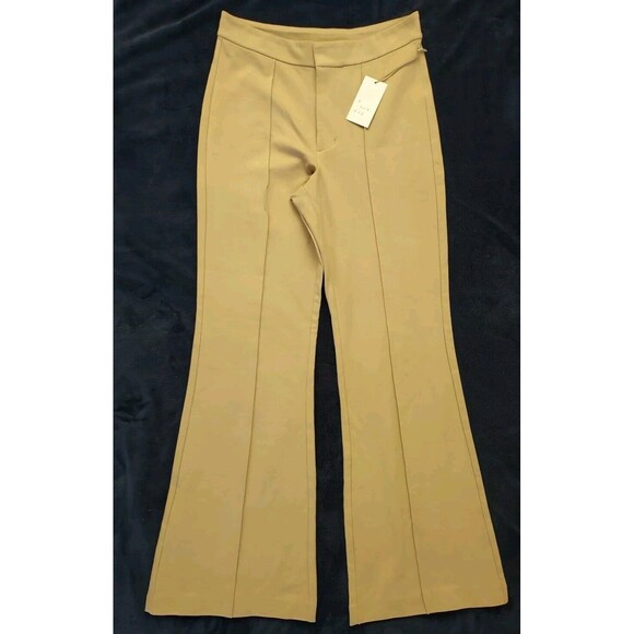 NWT a new day Ladies Tan Hi Waist Flare Dress Pants W/SlimmingFront Seam Size 10 - Picture 2 of 9